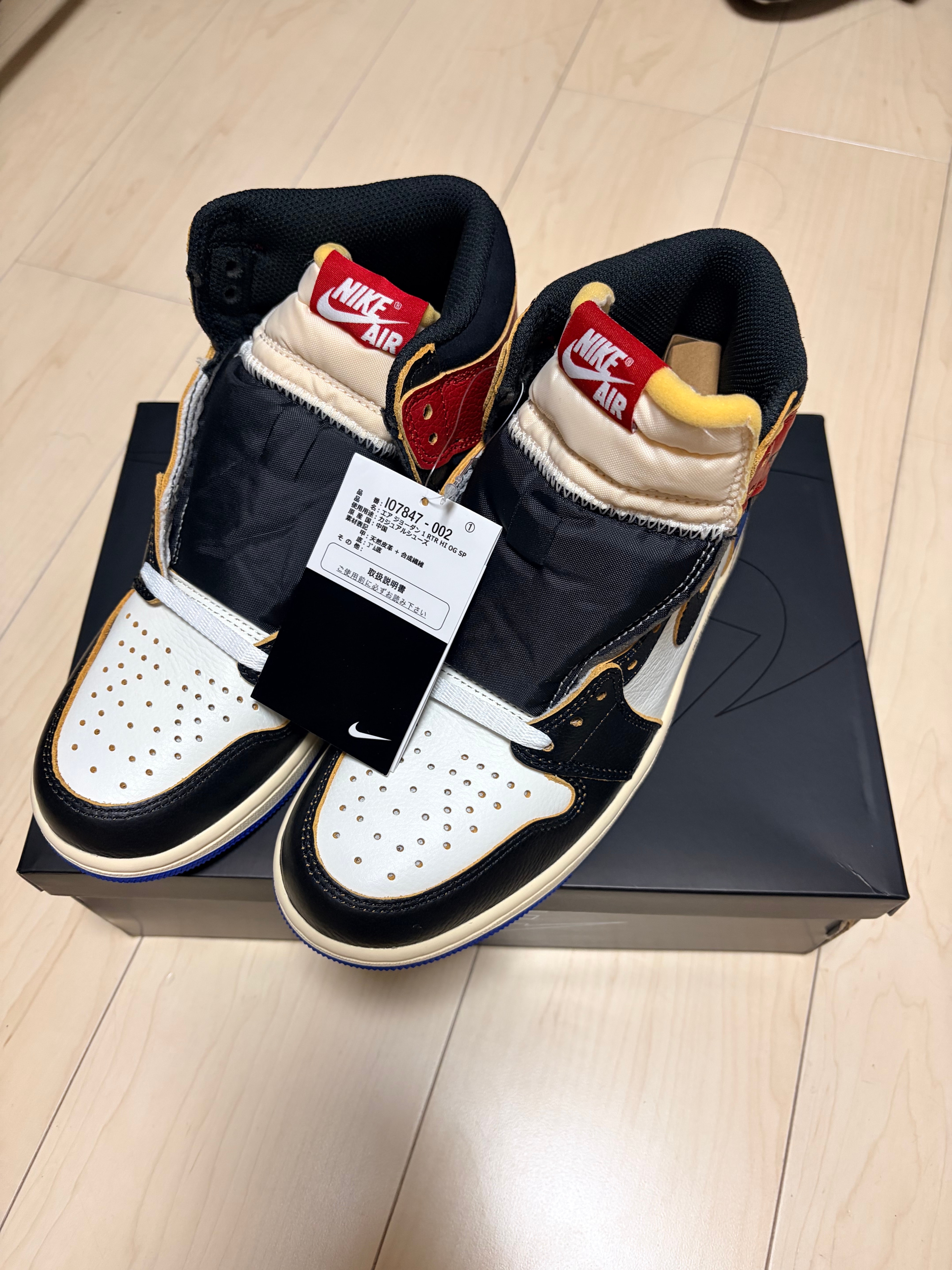 fragment design × UNION × Nike Air Jordan 1 High OG "Black/Varsity Red"