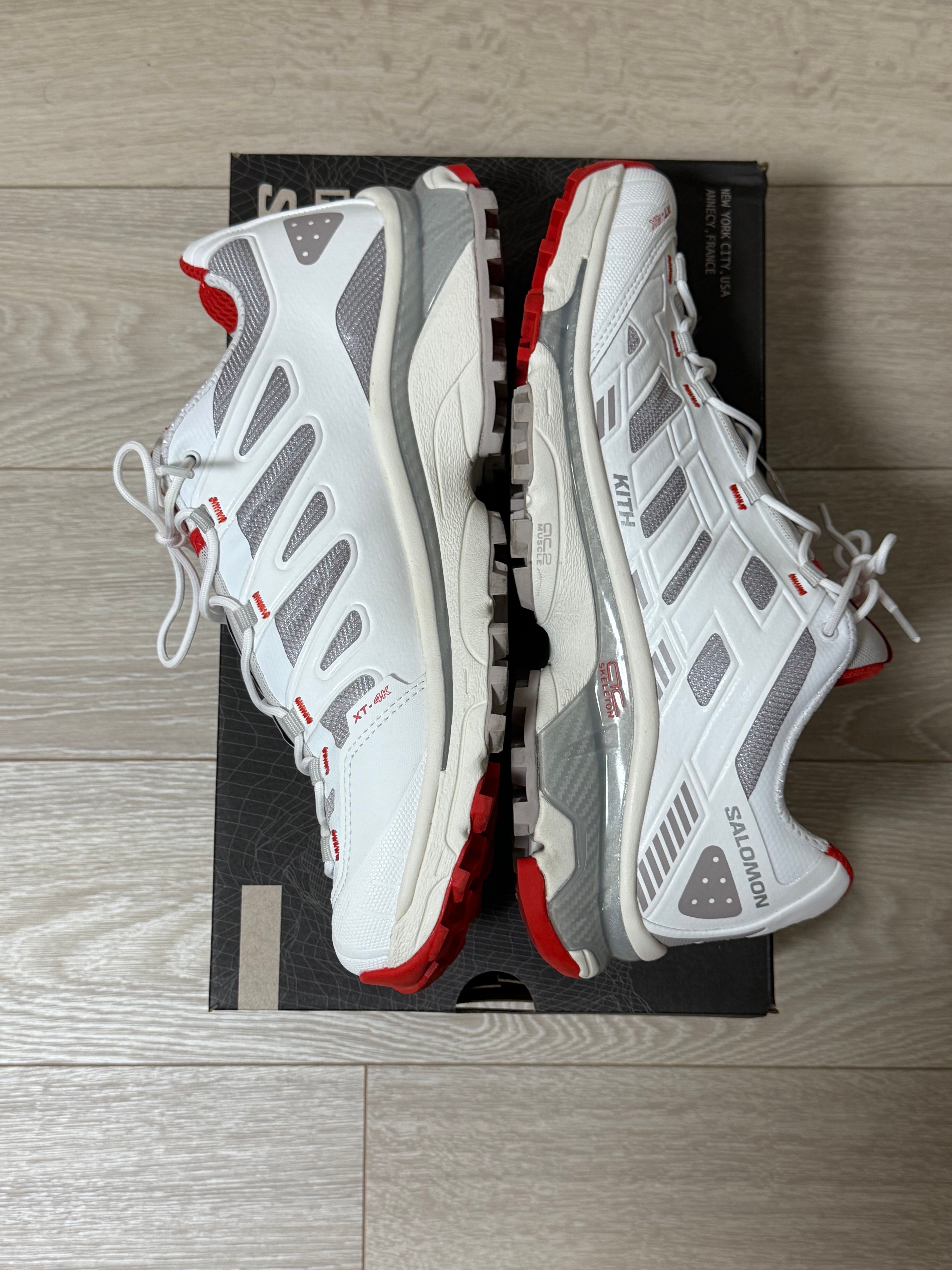 KITH × Salomon XT-4K "Bright White/Ashes of Roses/Fiery Red"