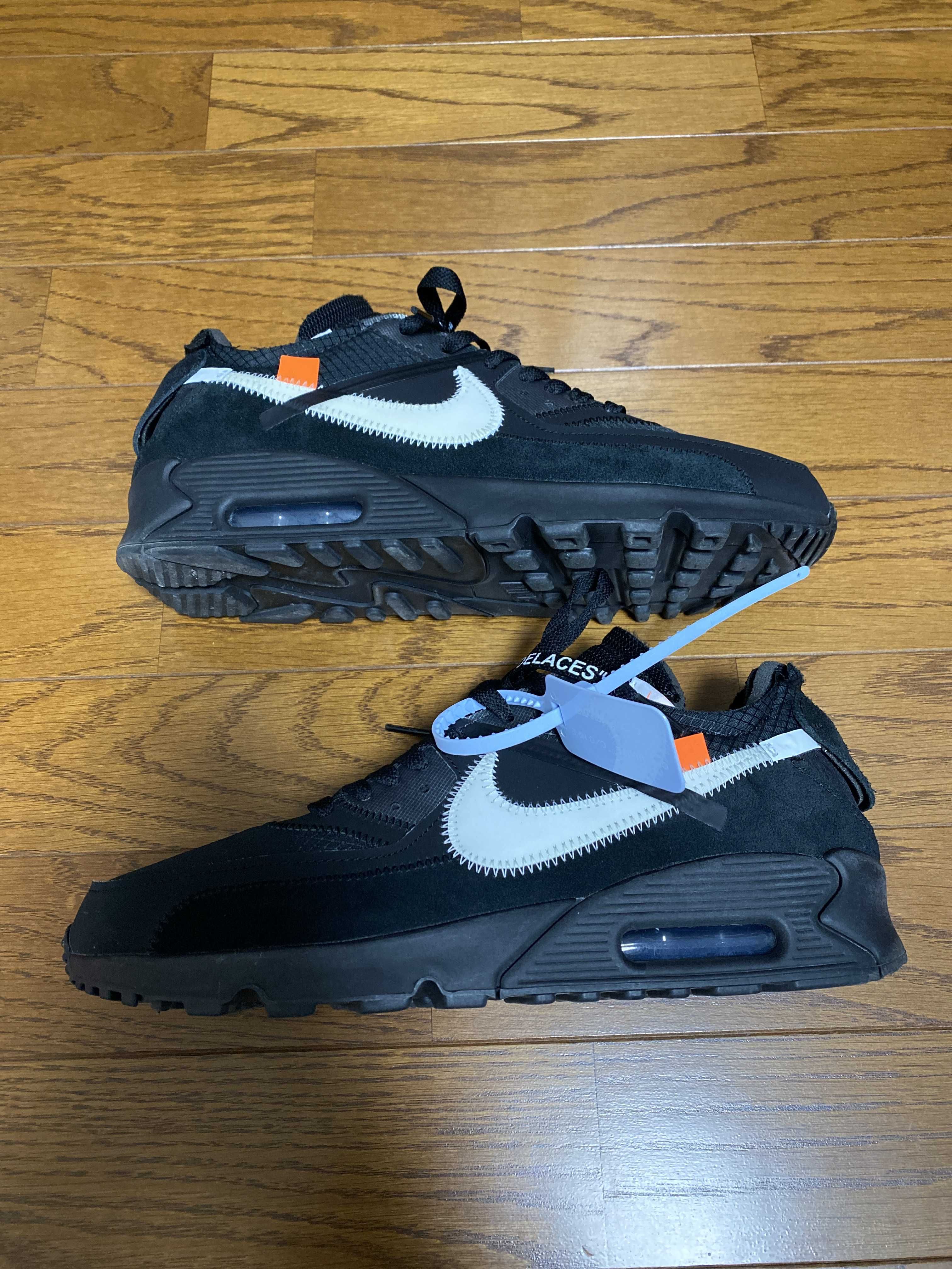Off-White × Nike Air Max 90 "Black/Black-Cone-White"