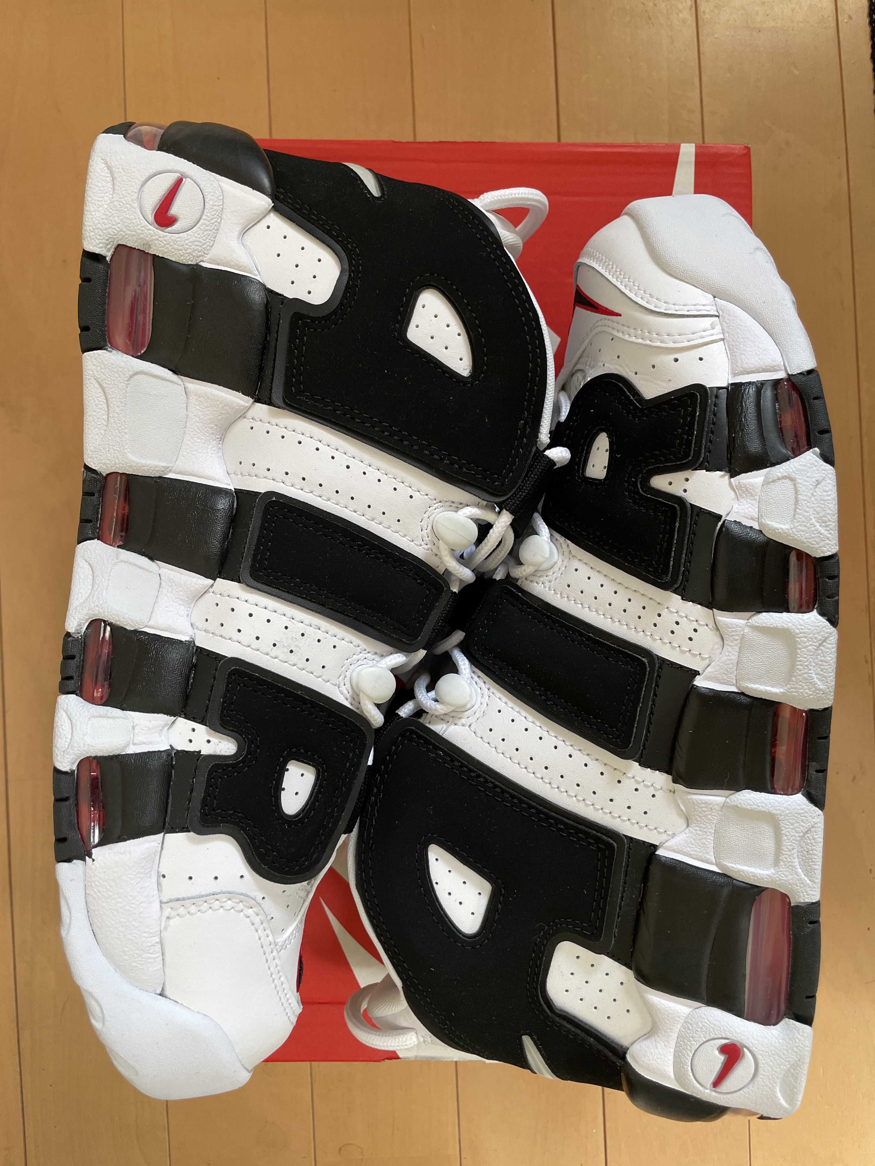 NIKE AIR MORE UPTEMPO "WHITE/BLACK/UNIVERSITY RED"(2020)