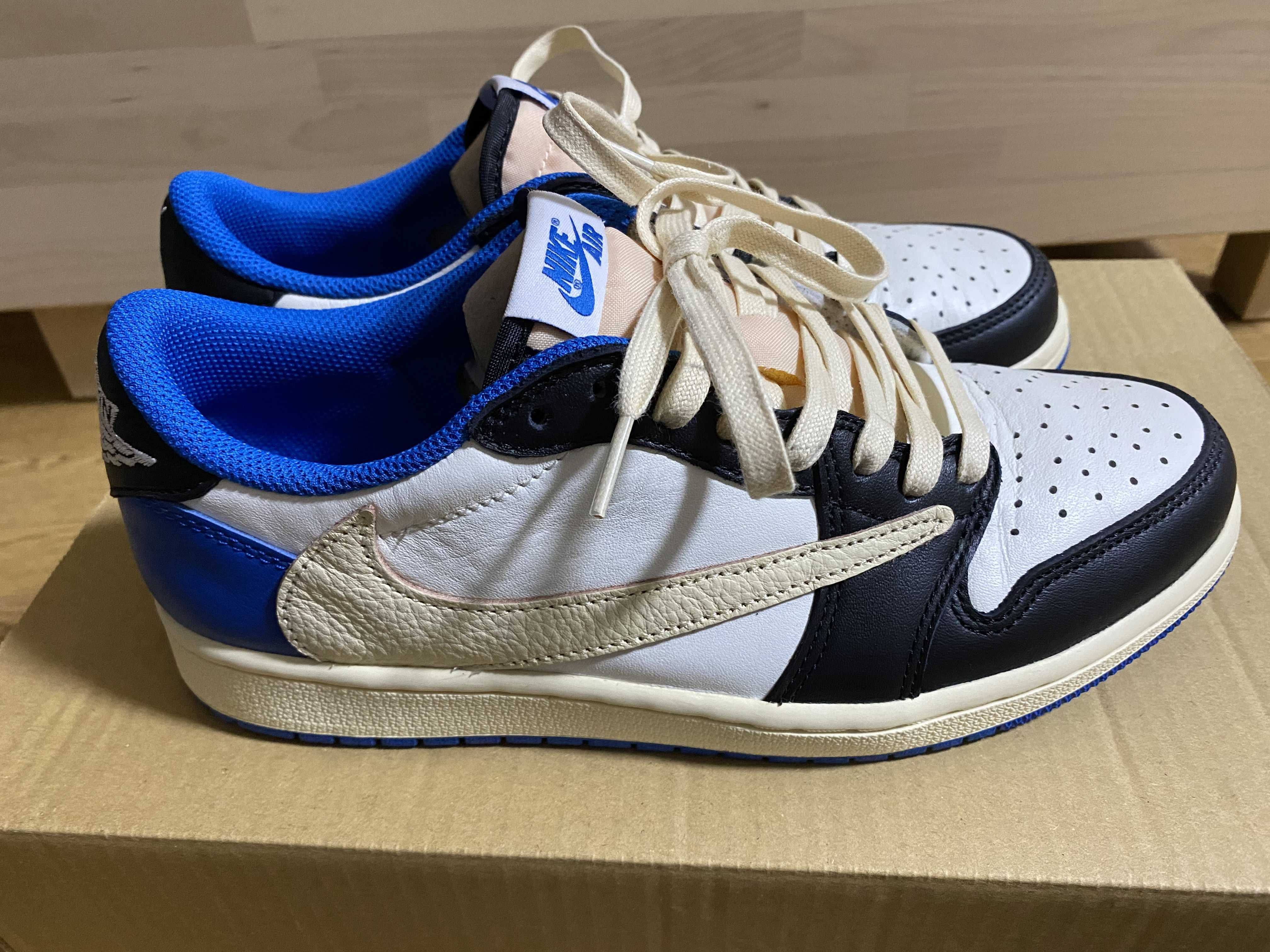 Travis Scott × fragment design × Nike Air Jordan 1 Low OG SP "Military Blue"