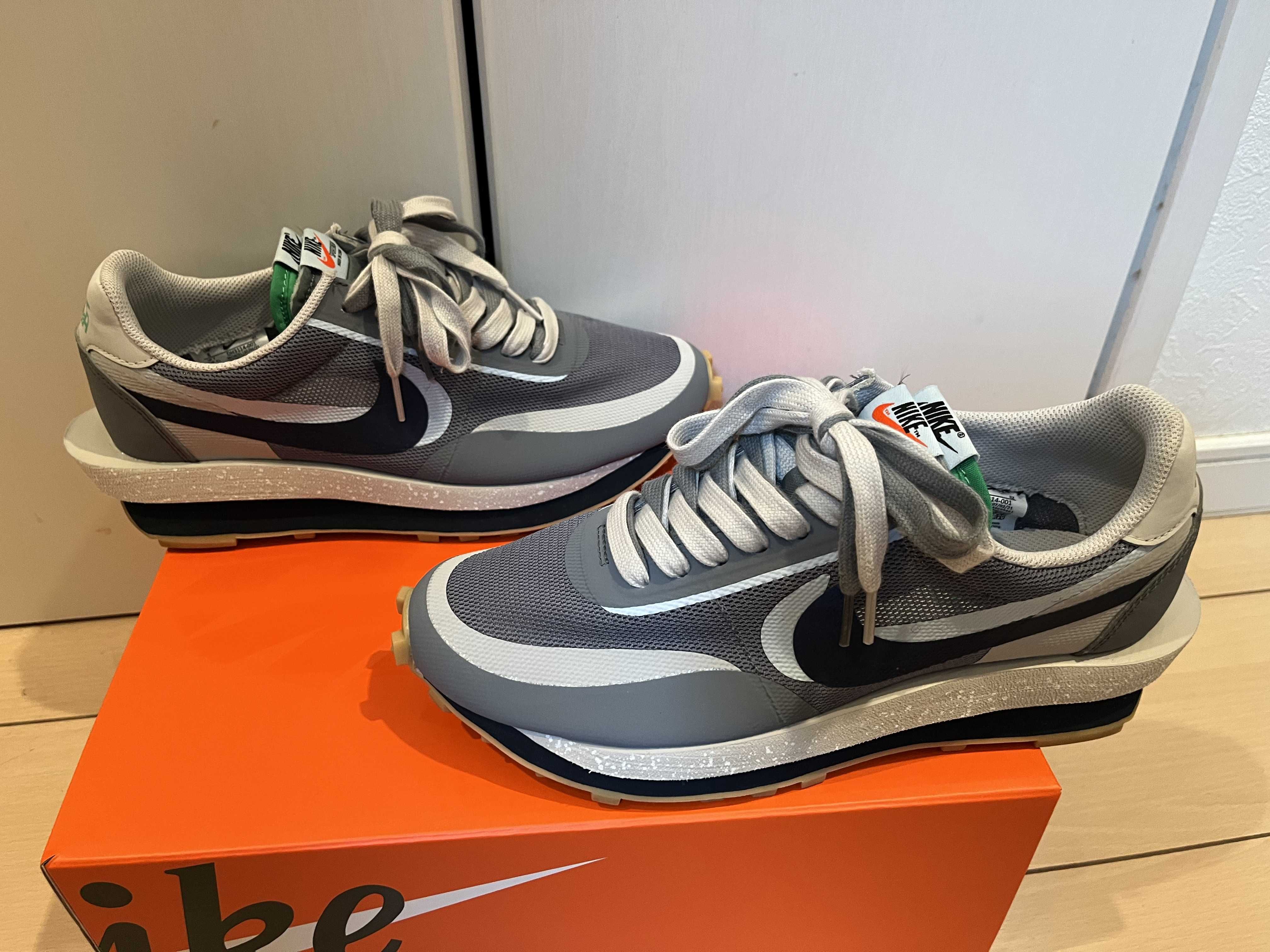 CLOT × Sacai × Nike LD Waffle "Grey Obsidian/Cool Grey"