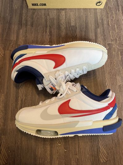 sacai × Nike Zoom Cortez "White and University Red"