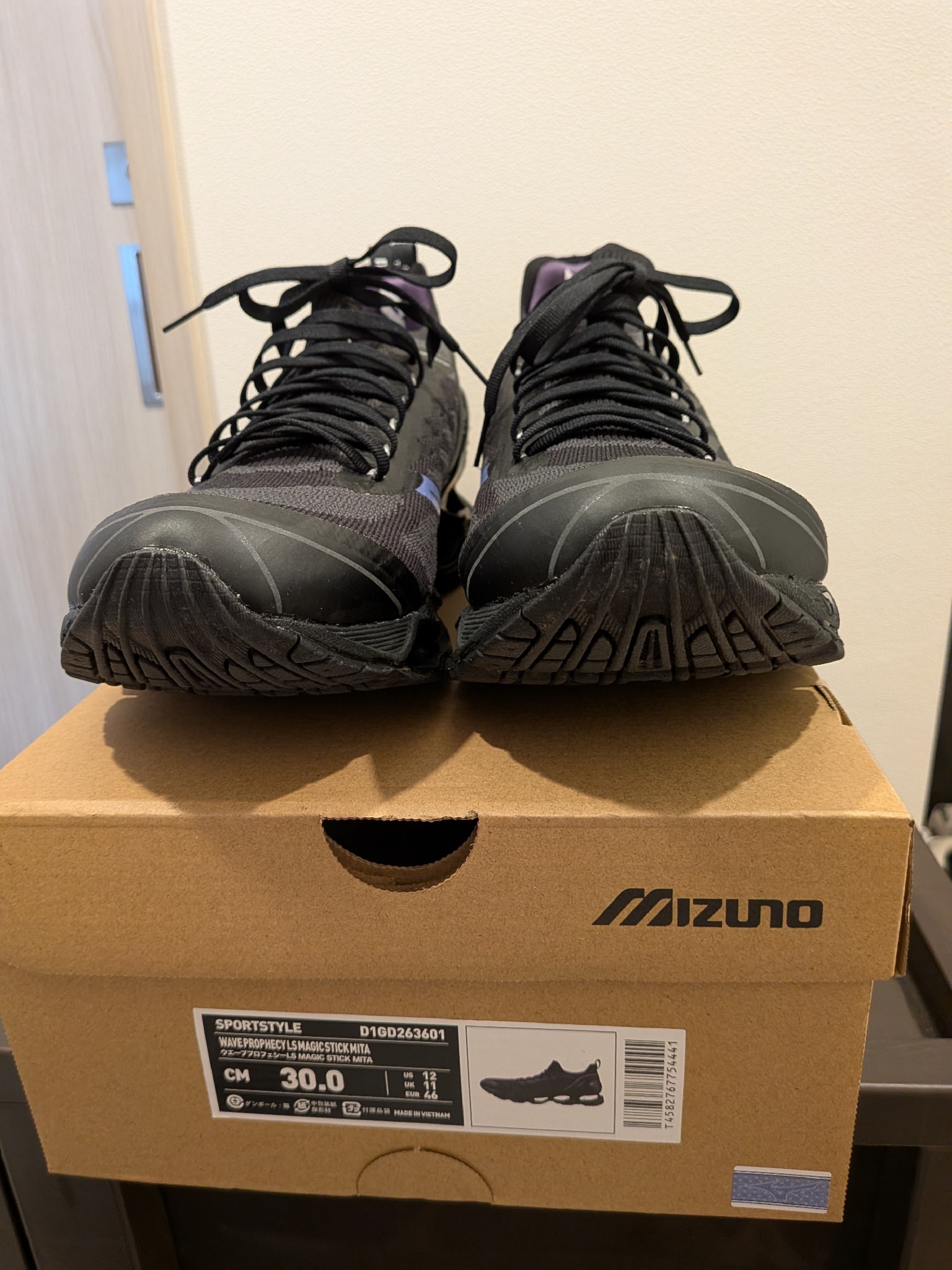 Magic Stick × mita sneakers × Mizuno Wave Prophecy LS "Black/Purple"