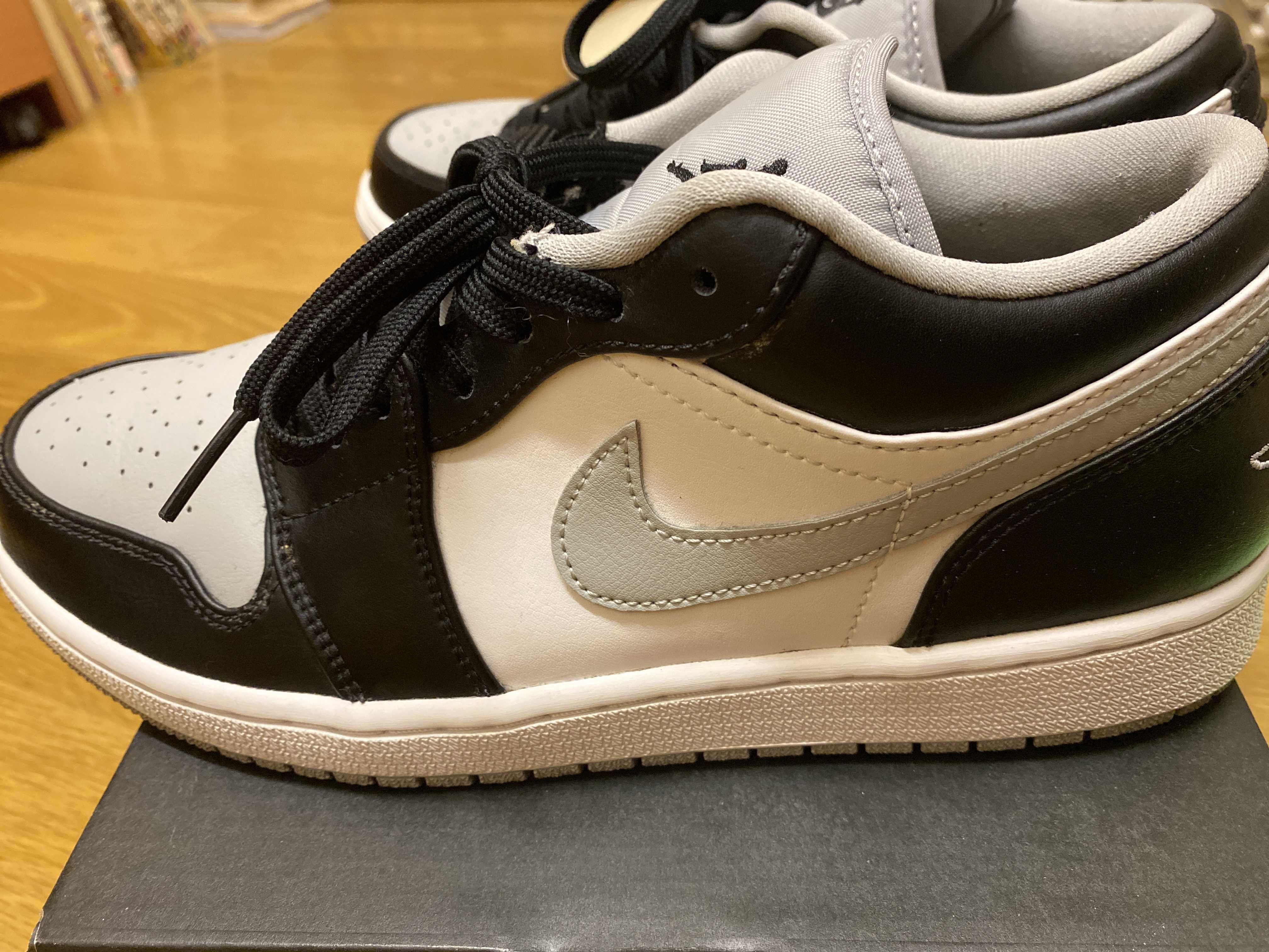 NIKE AIR JORDAN 1 LOW "BLACK/LIGHT SMOKE GREY"