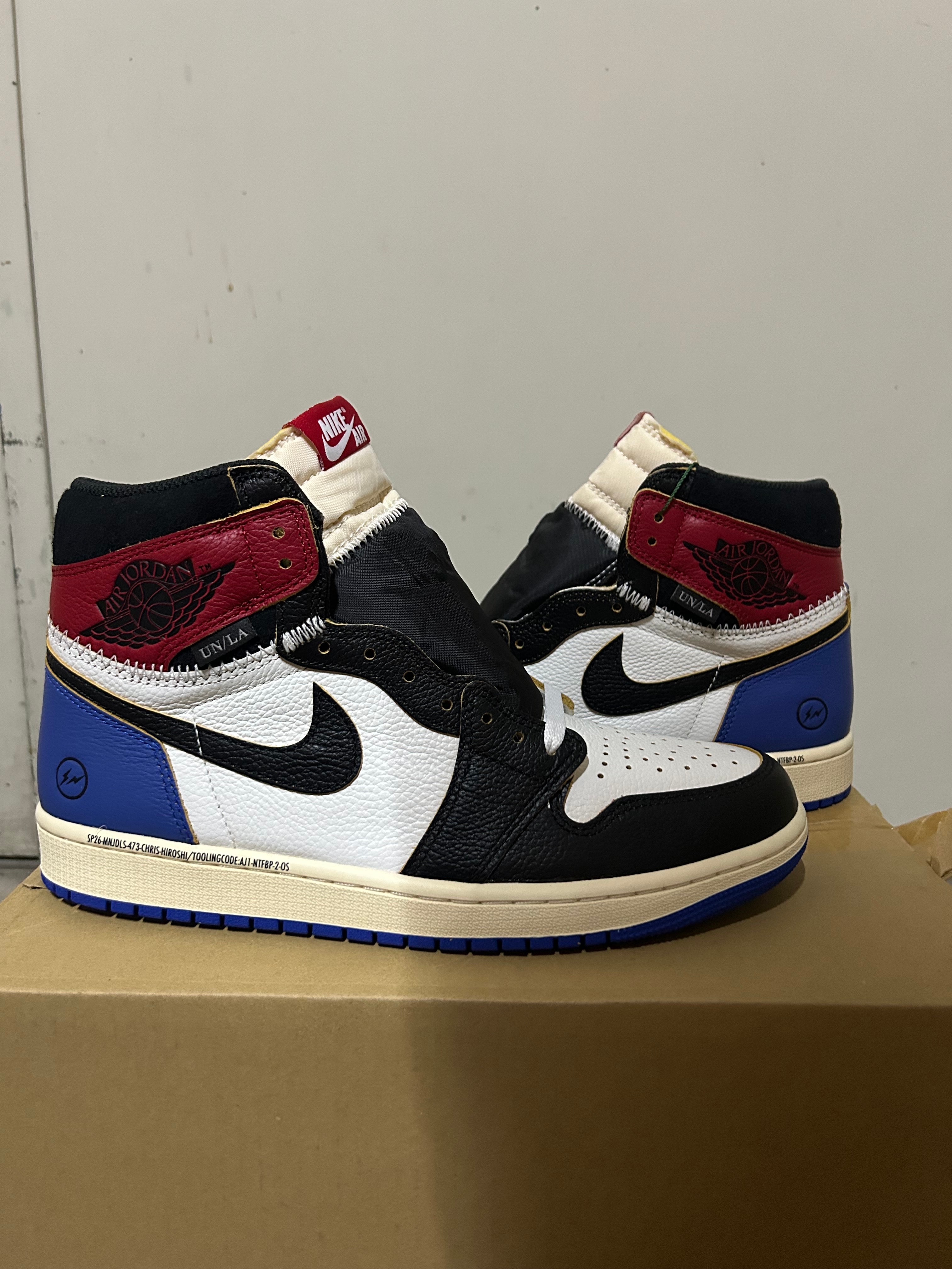 fragment design × UNION × Nike Air Jordan 1 High OG "Black/Varsity Red"