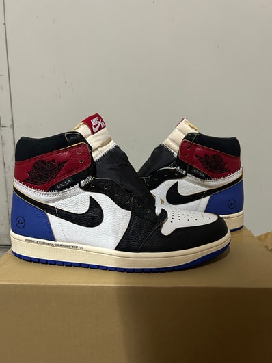 fragment design × UNION × Nike Air Jordan 1 High OG "Black/Varsity Red"