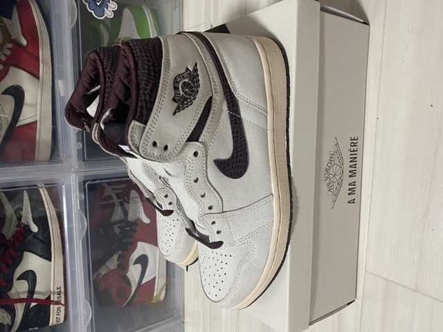 A Ma Maniere × Nike Air Jordan 1 Retro High OG "Sail and Burgundy"