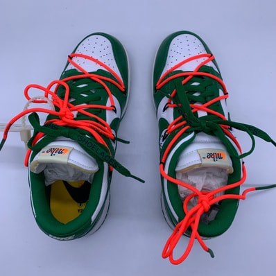 Off-White × Nike Dunk Low "White/Pine Green"