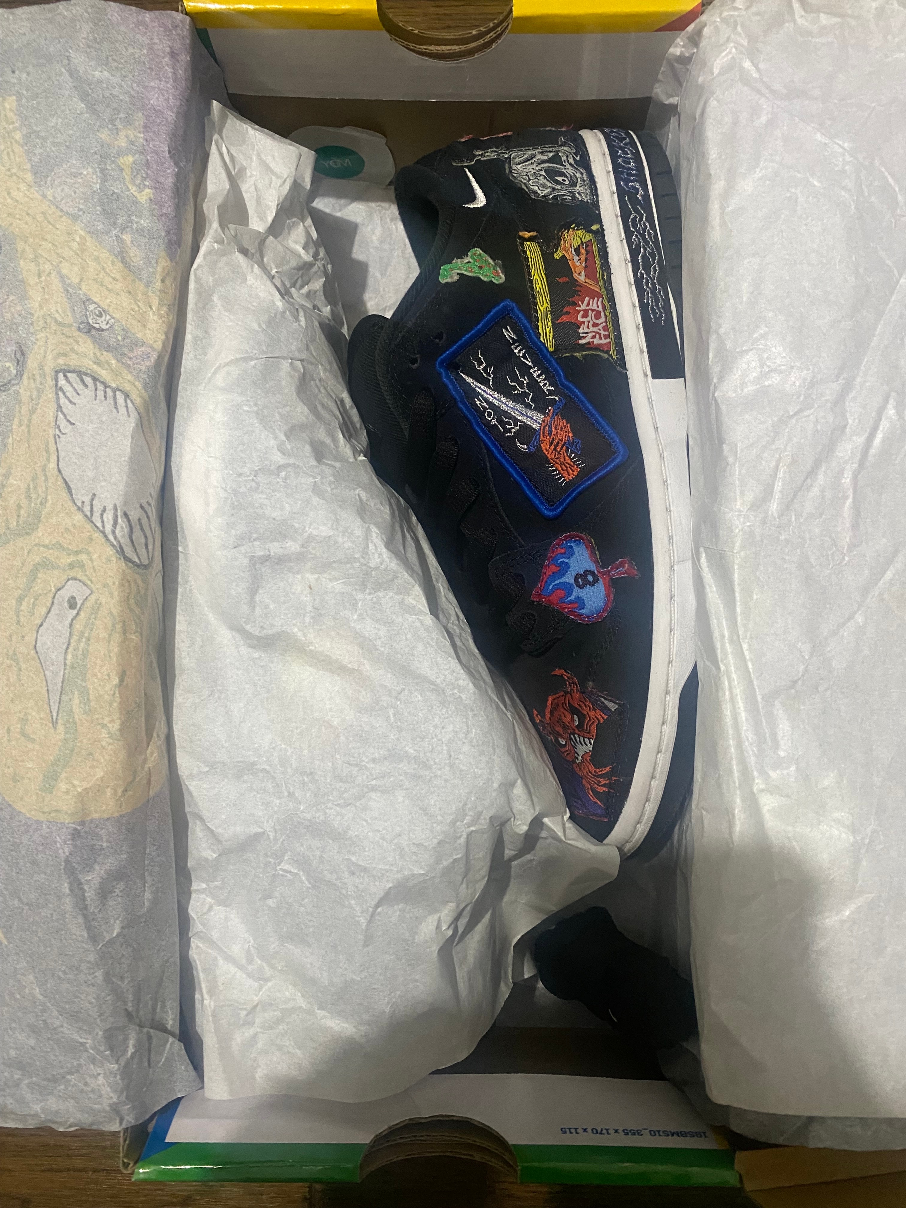 Neck face × Nike SB Dunk Low "Black/White/Multi Color"