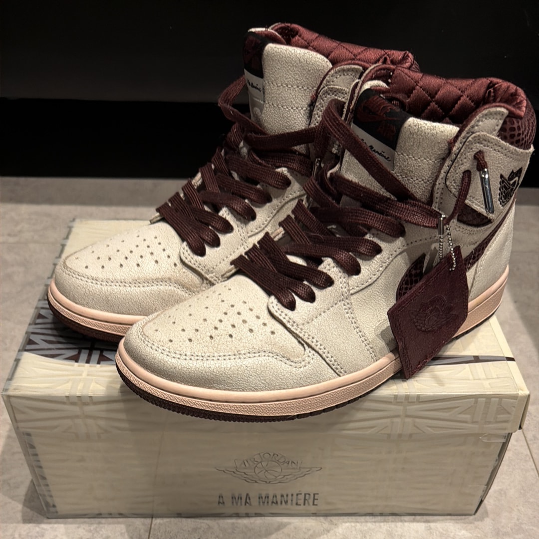 A Ma Maniere × Nike Air Jordan 1 Retro High OG "Sail and Burgundy"