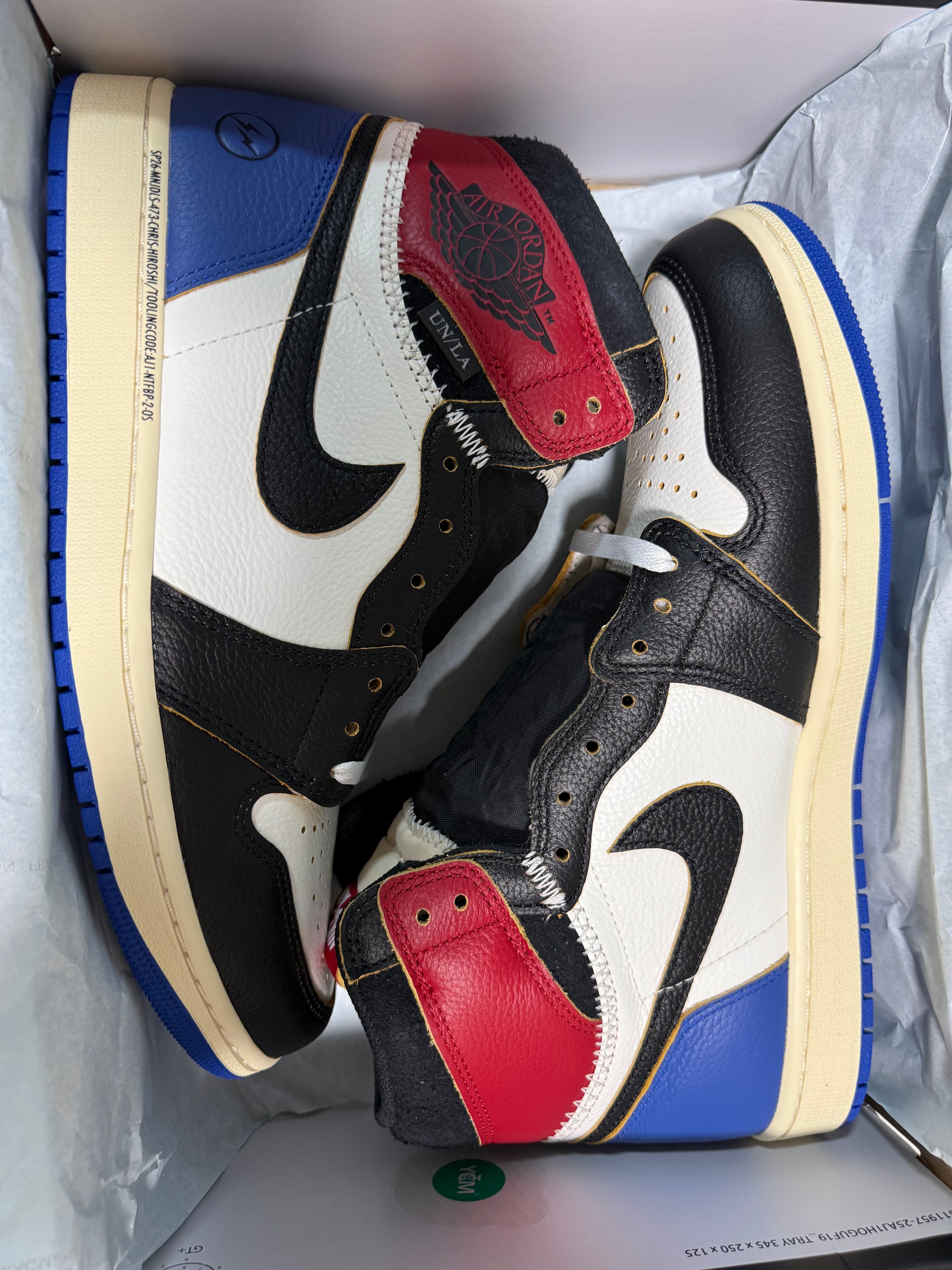 fragment design × UNION × Nike Air Jordan 1 High OG "Black/Varsity Red"