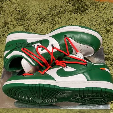 Off-White × Nike Dunk Low "White/Pine Green"