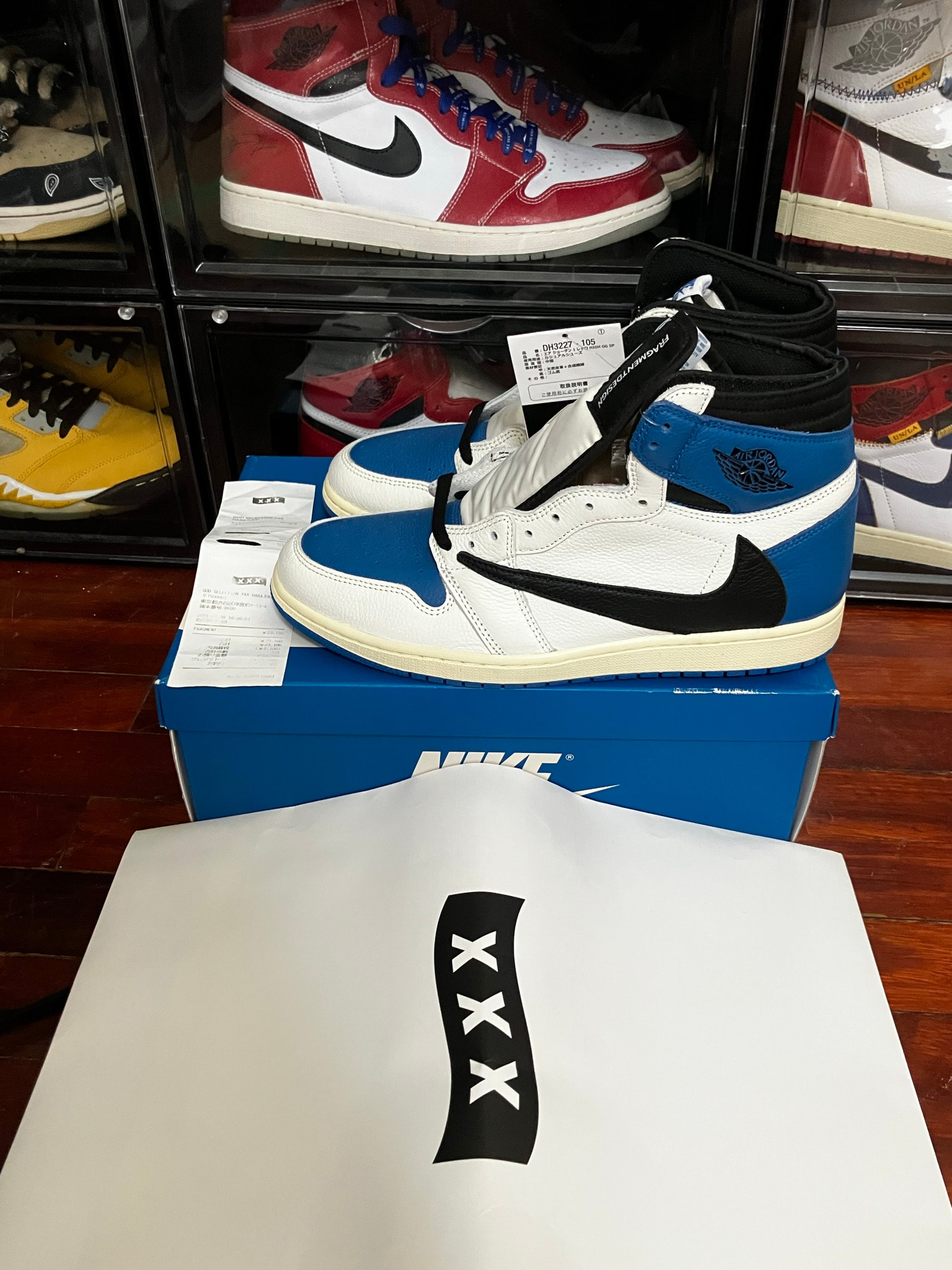 Travis Scott × fragment design × Nike Air Jordan 1 Retro High OG SP "Military Blue"