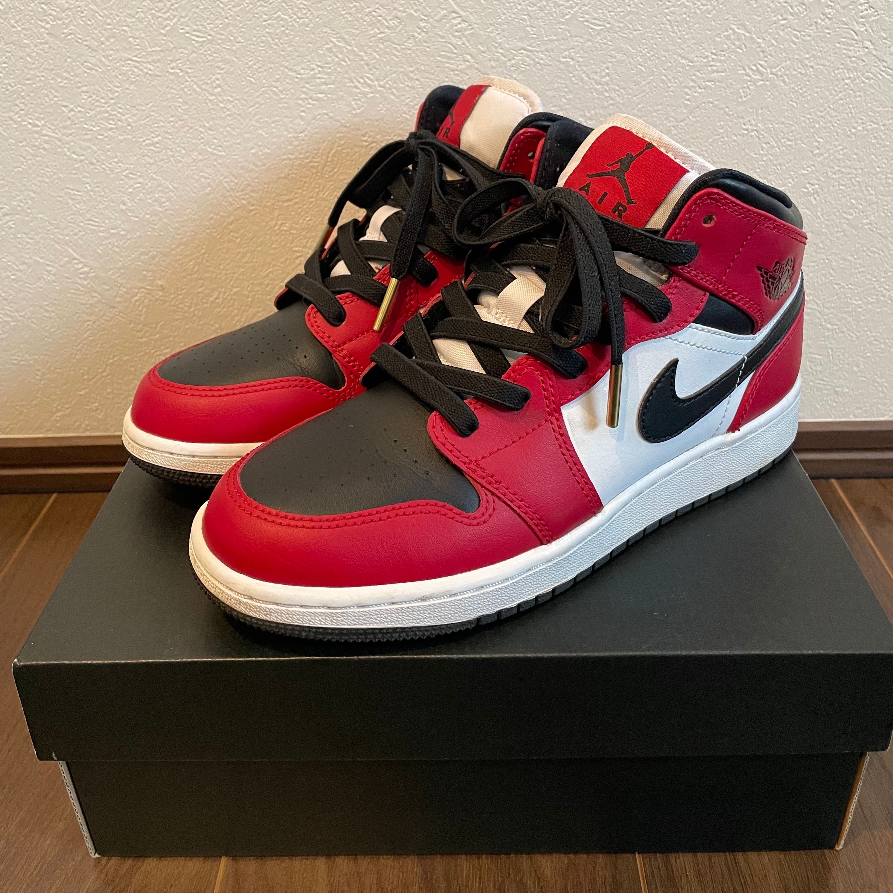 Nike GS Air Jordan 1 Mid "Black/Gym Red-White"