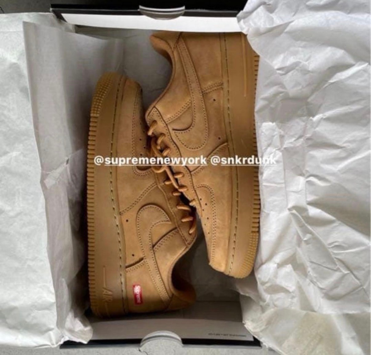 Supreme × Nike Air Force 1 Low "Flax/Wheat"