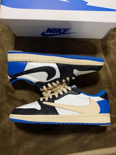 Travis Scott × fragment design × Nike Air Jordan 1 Low OG SP "Military Blue"