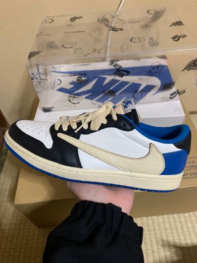 Travis Scott × fragment design × Nike Air Jordan 1 Low OG SP "Military Blue"