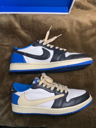 Travis Scott × fragment design × Nike Air Jordan 1 Low OG SP "Military Blue"