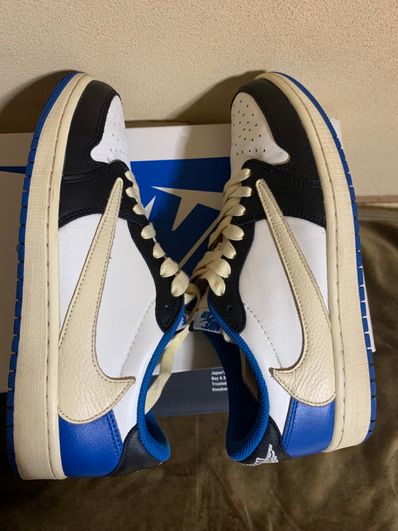 Travis Scott × fragment design × Nike Air Jordan 1 Low OG SP "Military Blue"