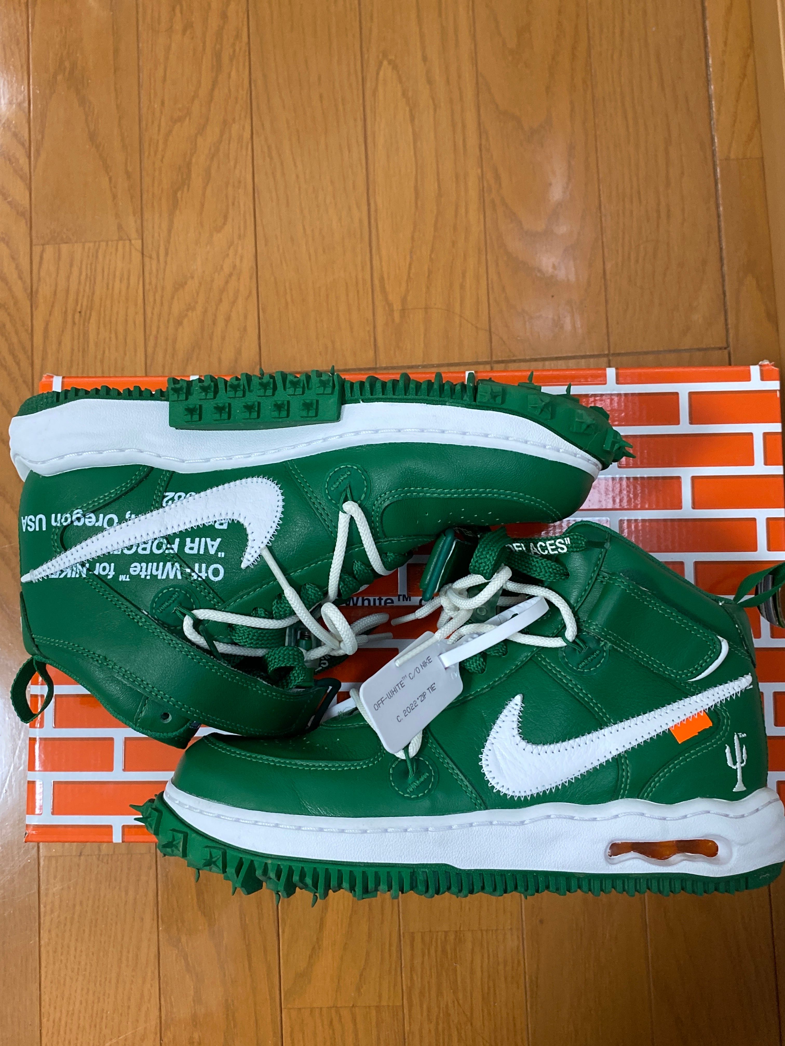 Off-White × Nike Air Force 1 Mid SP LTHR "Pine Green"