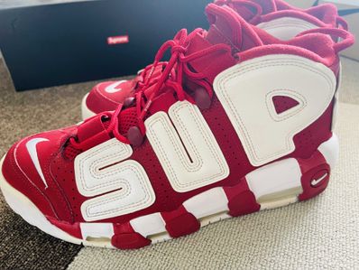 Supreme × Nike Air More Uptempo "White/Red"