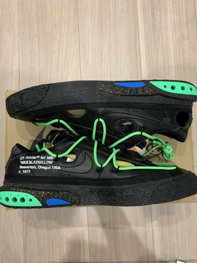 Off-White × Nike Blazer Low "Black and Electro Green"