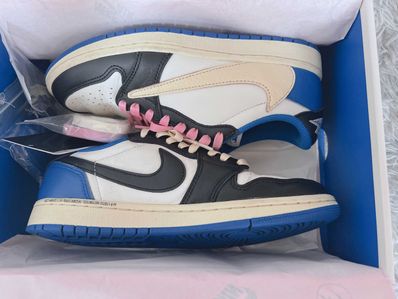 Travis Scott × fragment design × Nike Air Jordan 1 Low OG SP "Military Blue"