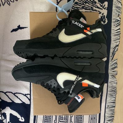 Off-White × Nike Air Max 90 "Black/Black-Cone-White"