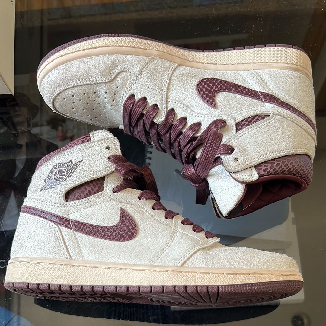 A Ma Maniere × Nike Air Jordan 1 Retro High OG "Sail and Burgundy"
