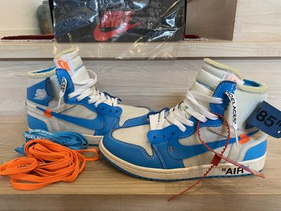 Off-White × Nike Air Jordan 1 High UNC "White/Dark Powder Blue"