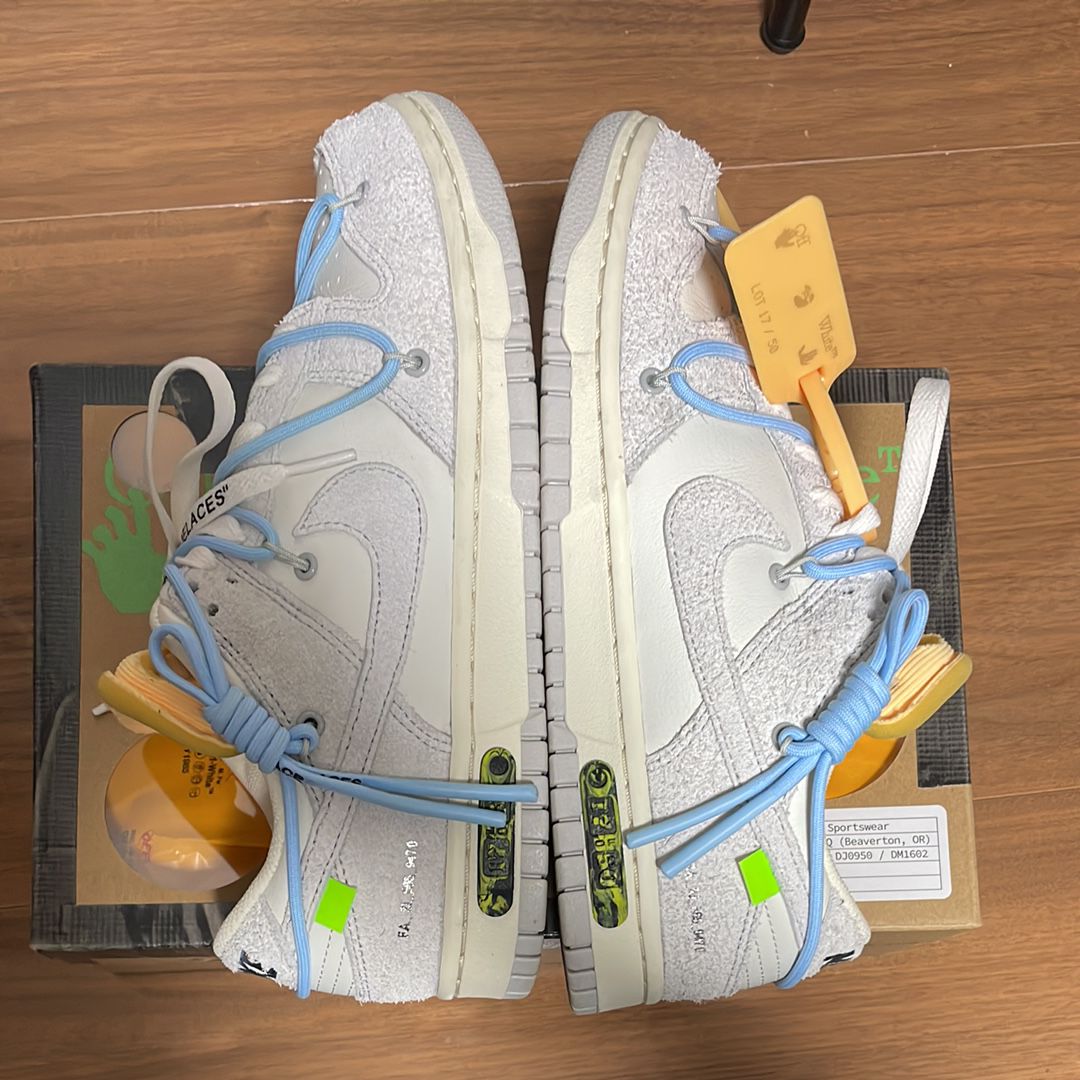 Off-White × Nike Dunk Low "Sail/Neutral Gray/Hyper Pink"