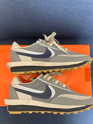 CLOT × Sacai × Nike LD Waffle "Grey Obsidian/Cool Grey"