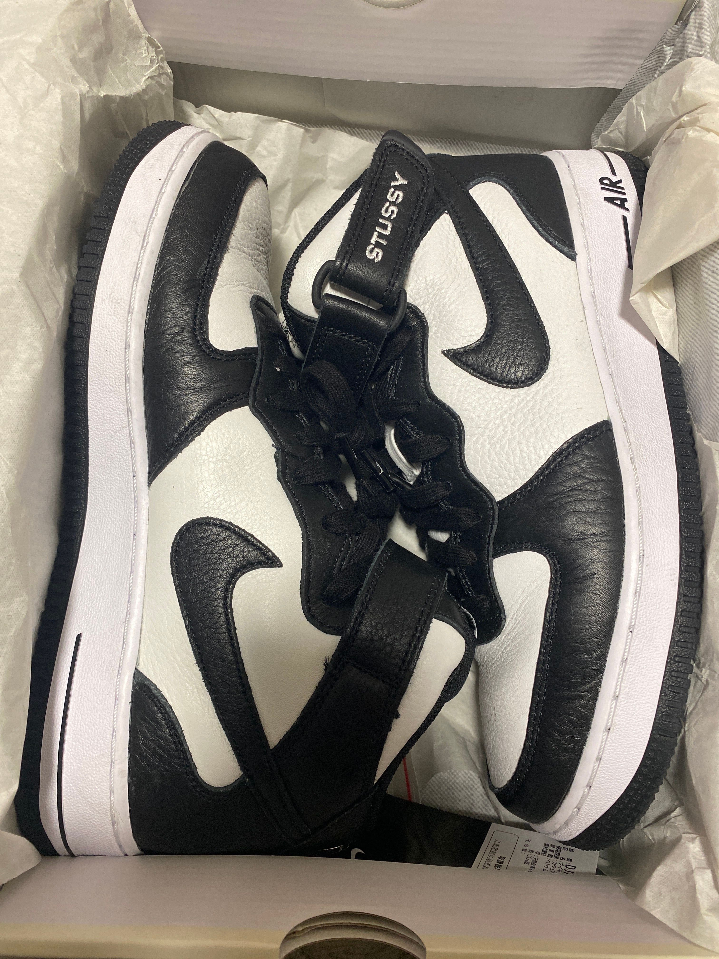 Stussy × Nike Air Force 1 Mid "Black and Light Bone"