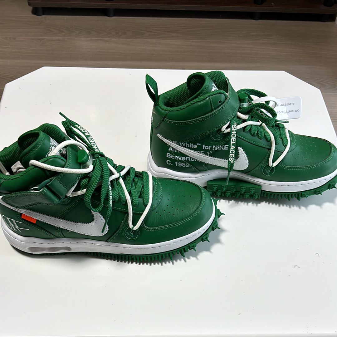 Off-White × Nike Air Force 1 Mid SP LTHR "Pine Green"