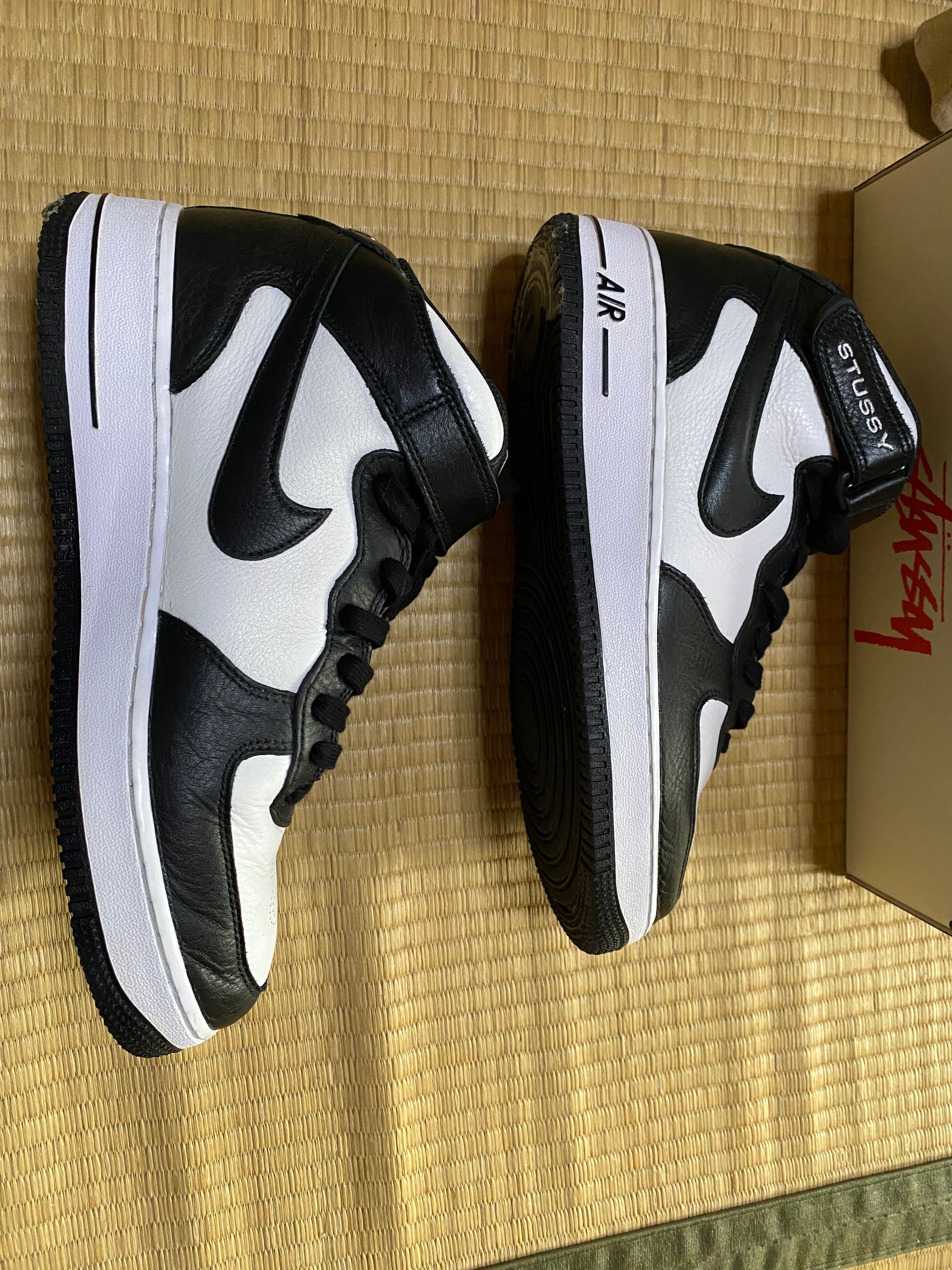 Stussy × Nike Air Force 1 Mid "Black and Light Bone"