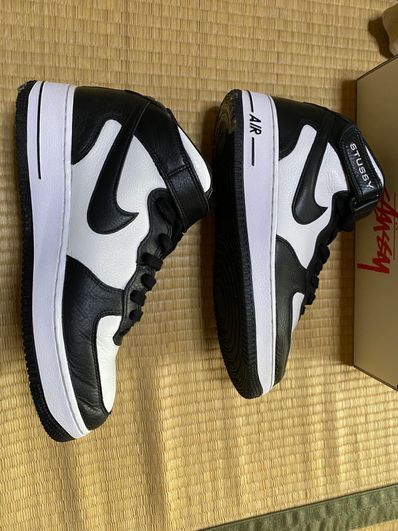 Stussy × Nike Air Force 1 Mid "Black and Light Bone"