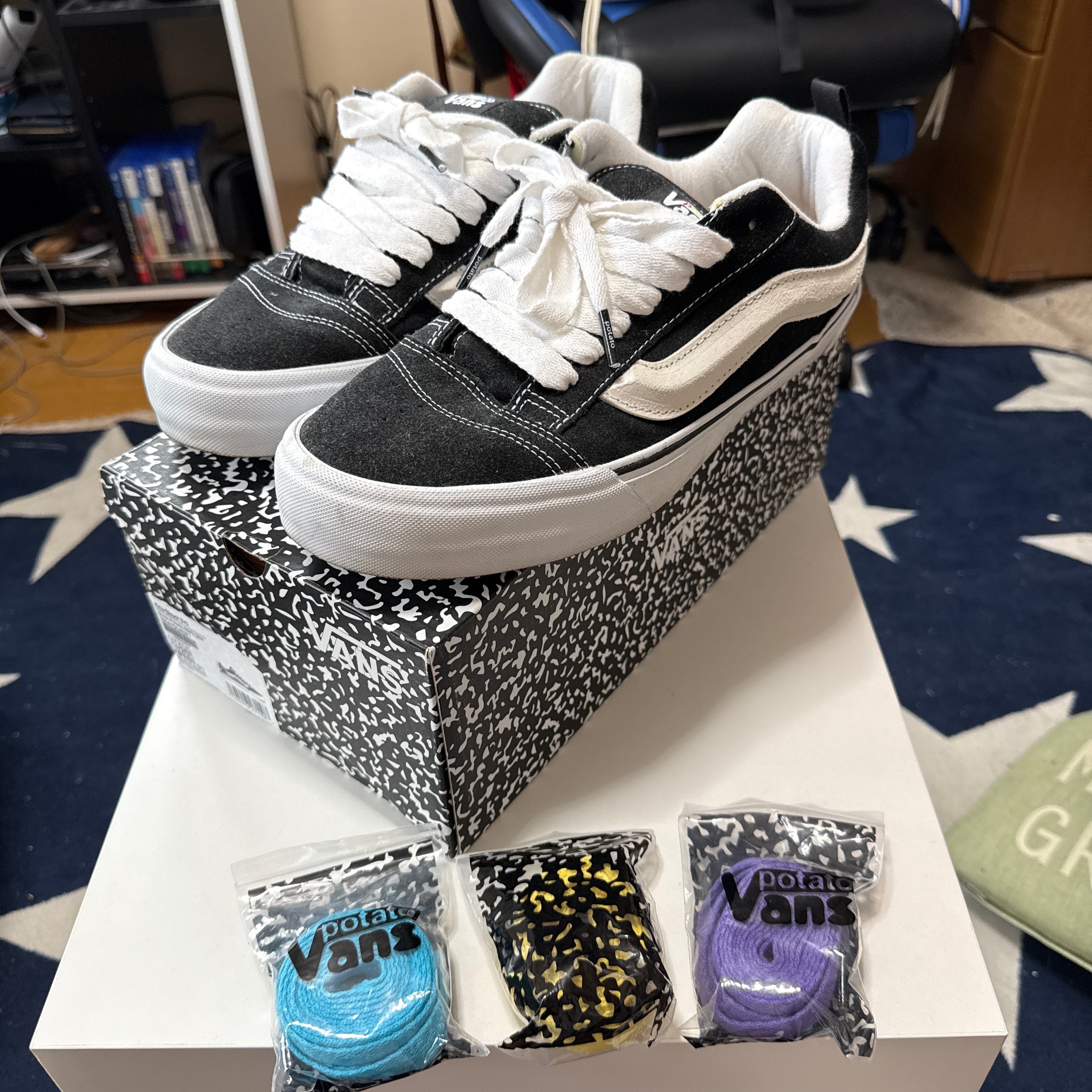 Imran Potato × Vans Vault UA Knu-Skool VR3 LX "Black/True White"