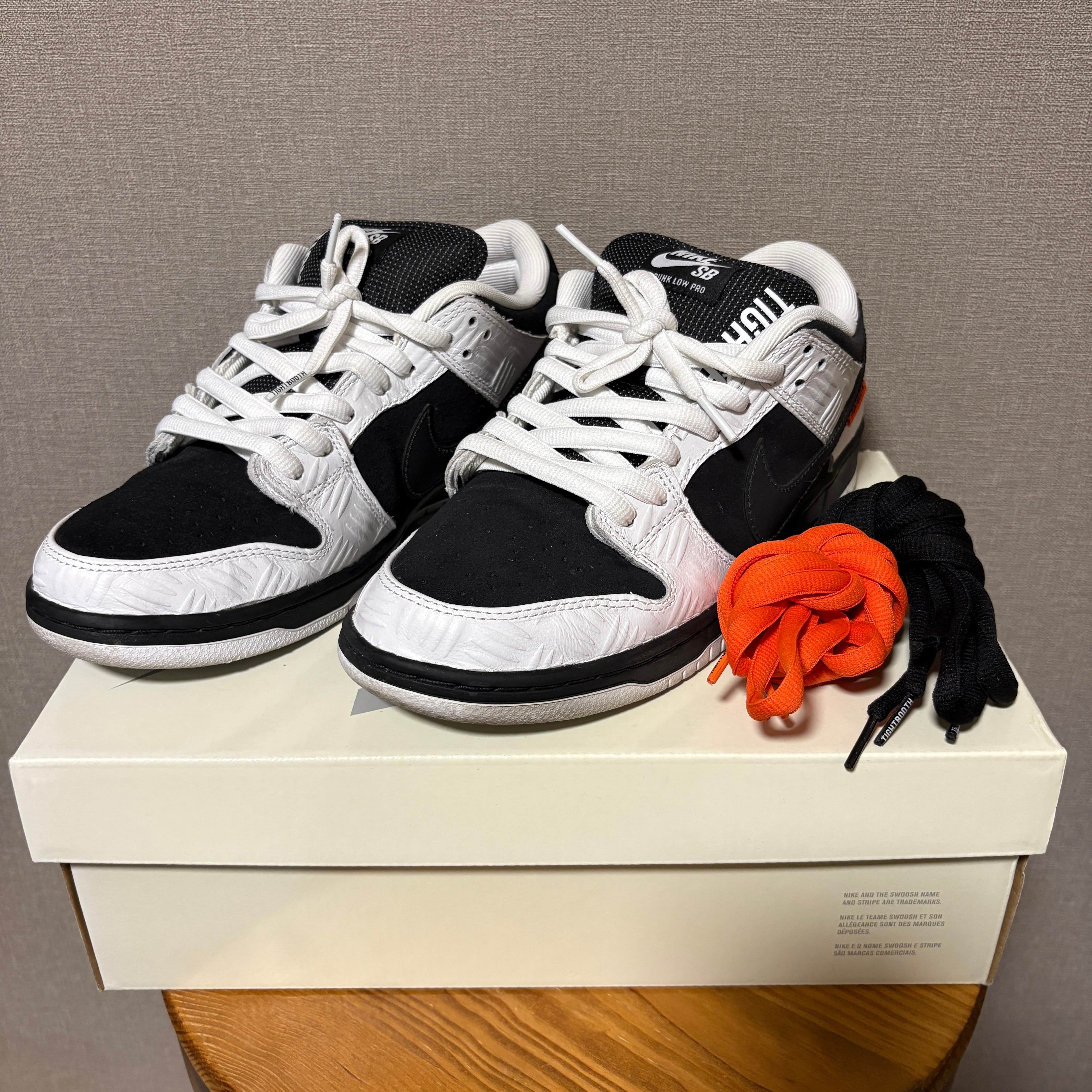 TIGHTBOOTH × Nike SB Dunk Low Pro QS "Black and White"