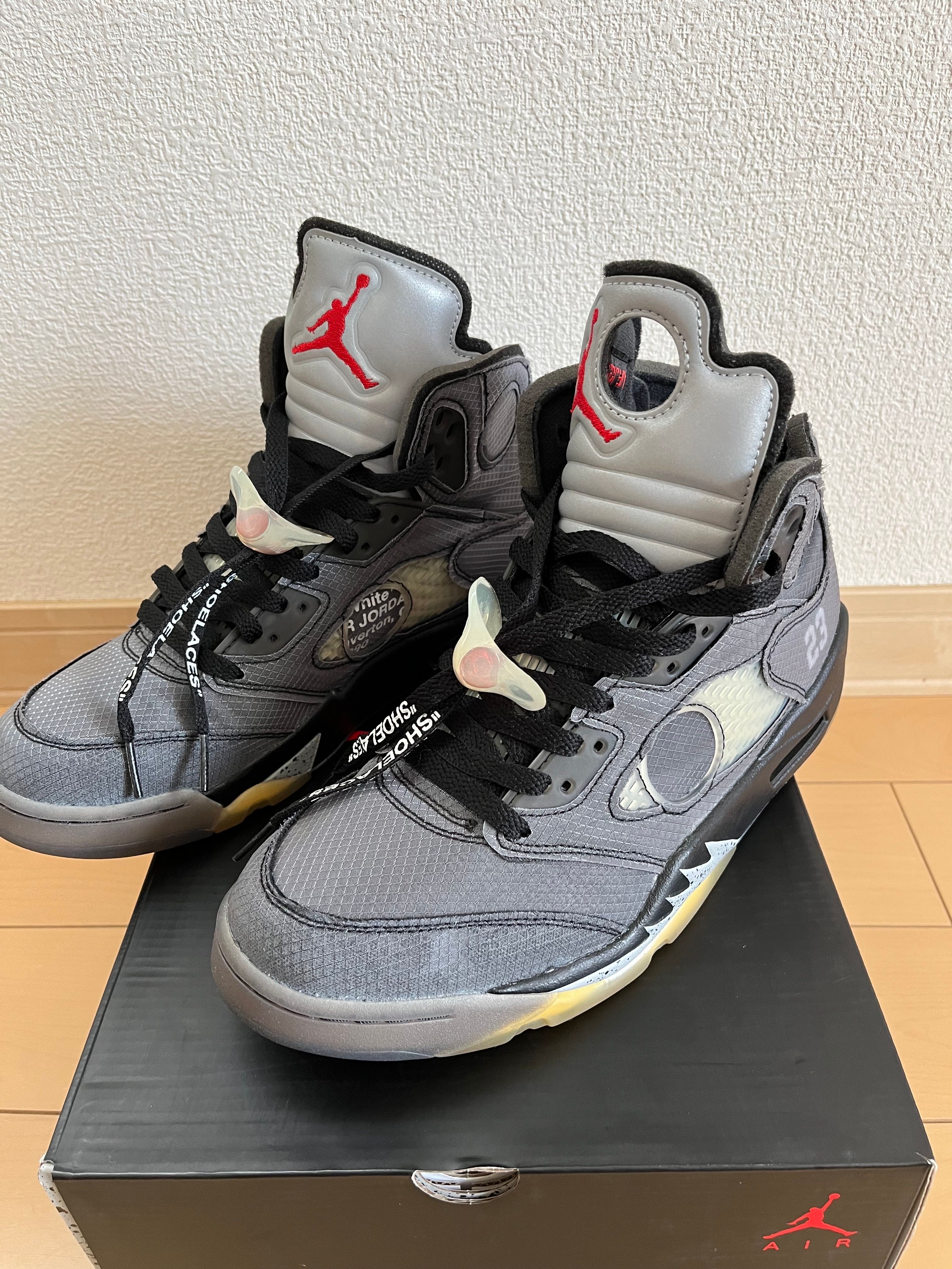 Off-White × Nike Air Jordan 5 "Black/Muslin/Fire Red"