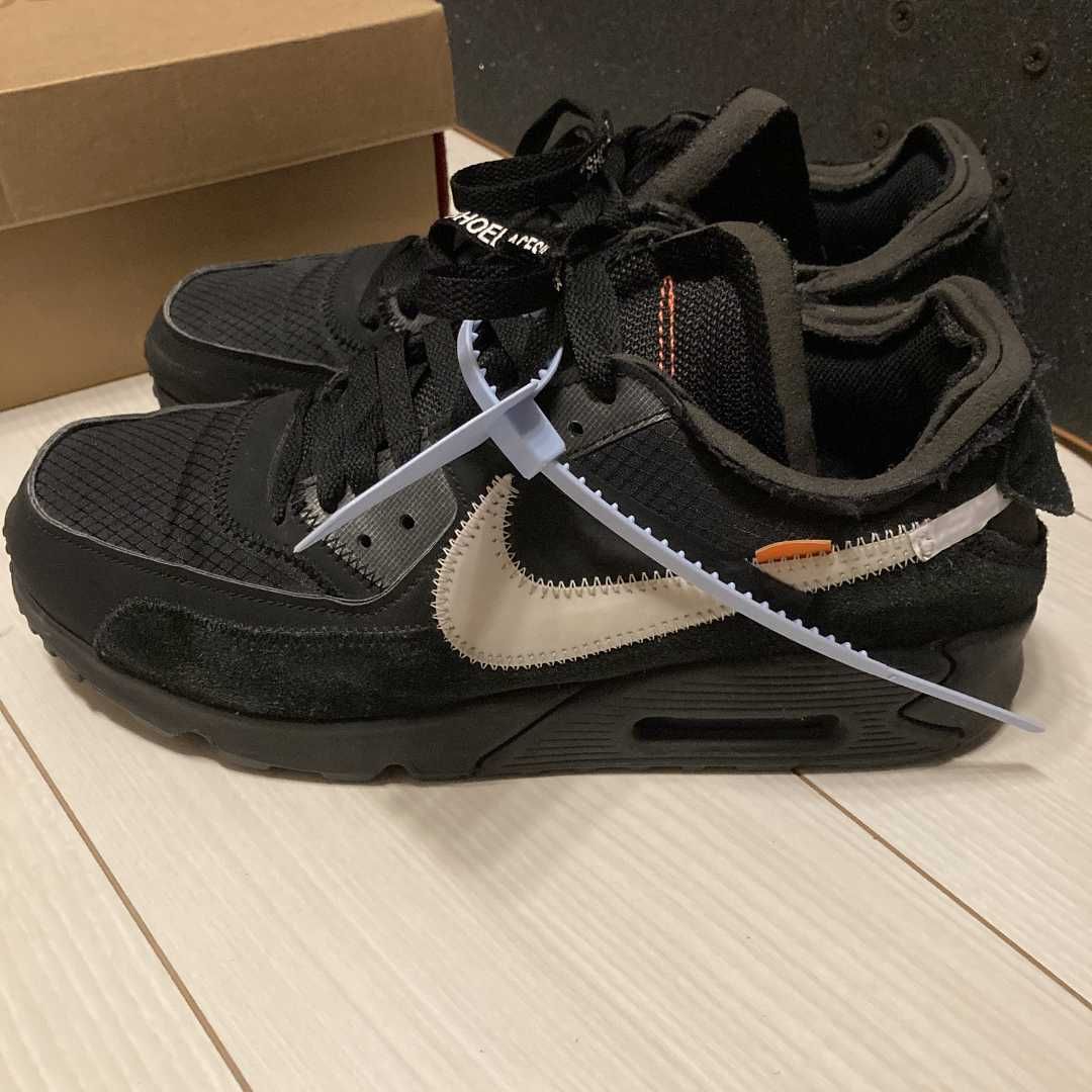 Off-White × Nike Air Max 90 "Black/Black-Cone-White"