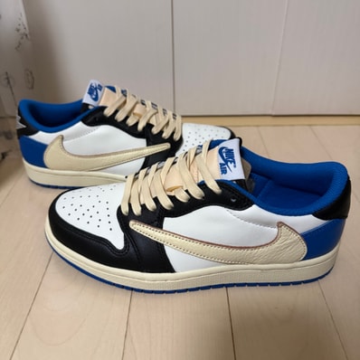 Travis Scott × fragment design × Nike Air Jordan 1 Low OG SP "Military Blue"