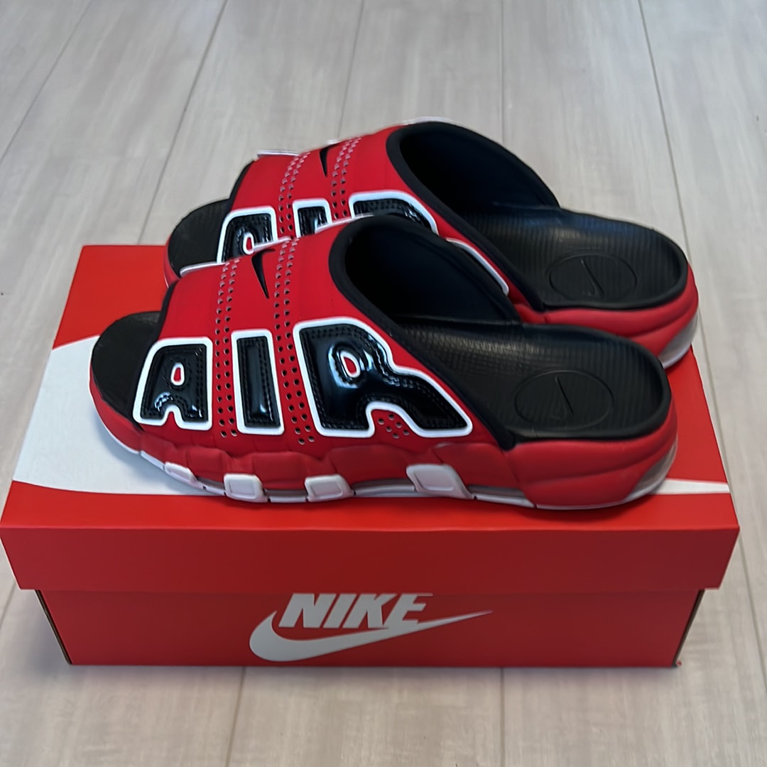 Nike Air More Uptempo Slide "University Red/Black" (FJ6035-600/FJ6036-600)