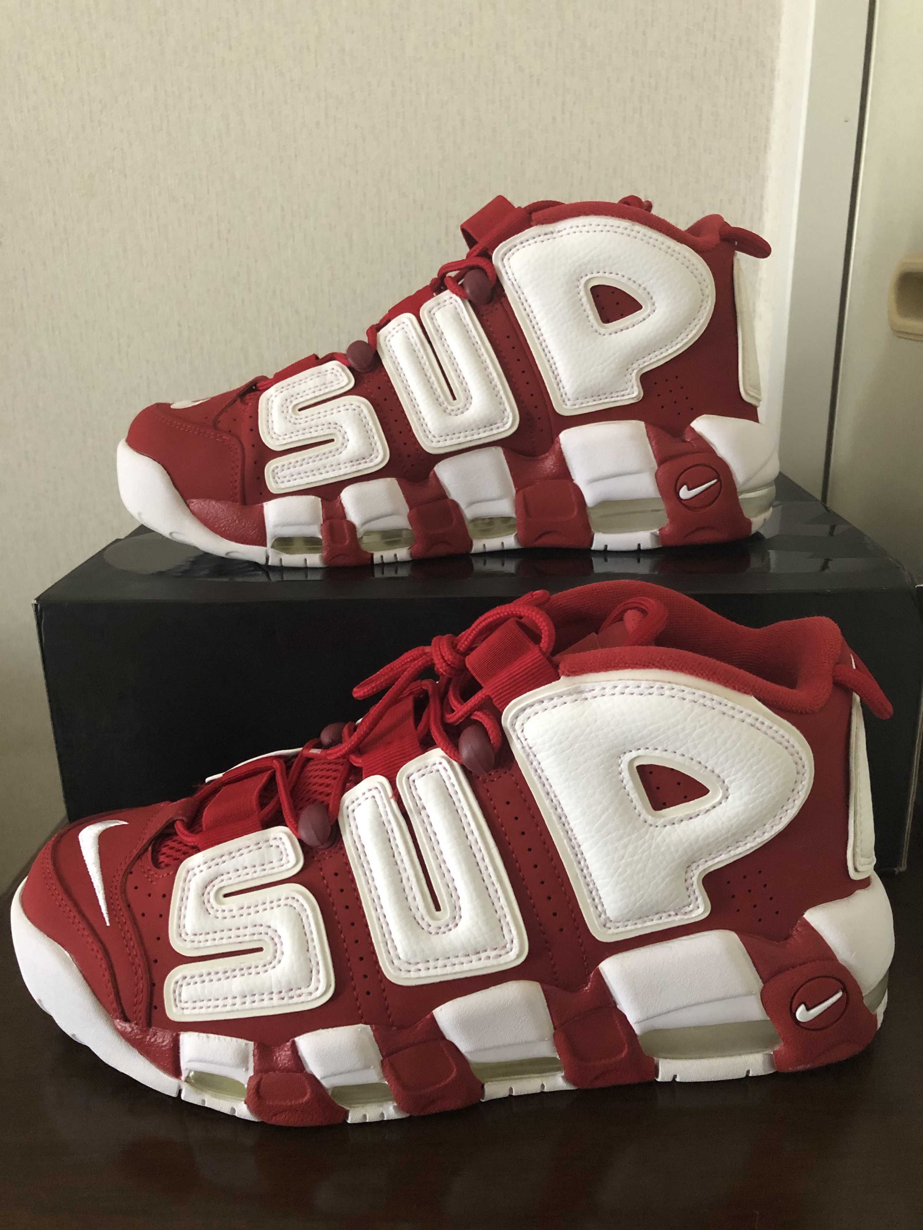 Supreme × Nike Air More Uptempo "White/Red"