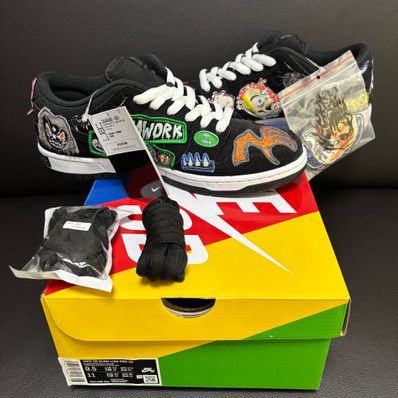 Neck face × Nike SB Dunk Low "Black/White/Multi Color"
