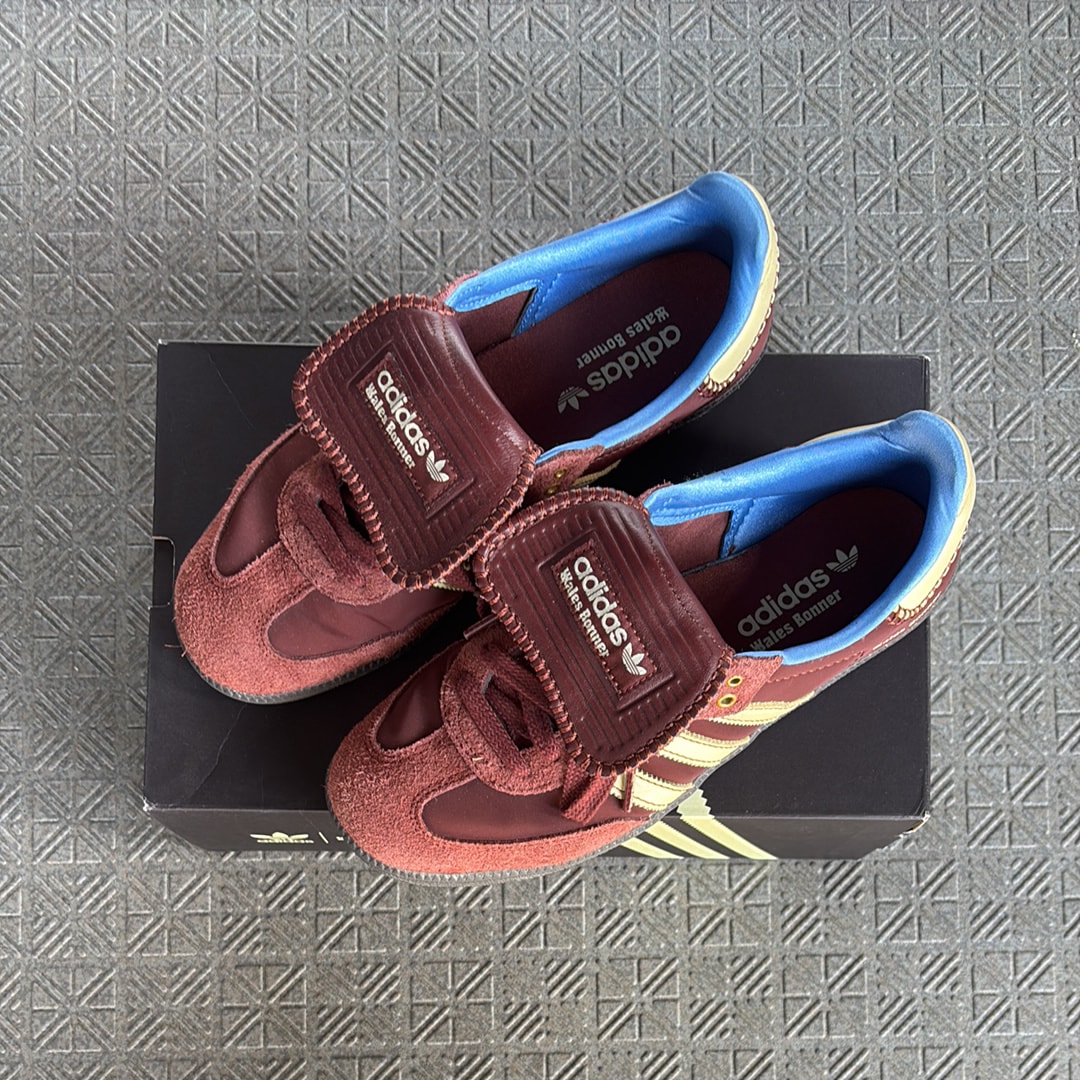 Wales Bonner × adidas Samba Nylon Low "Fox Brown/Sandy Beige/Lucky Blue"