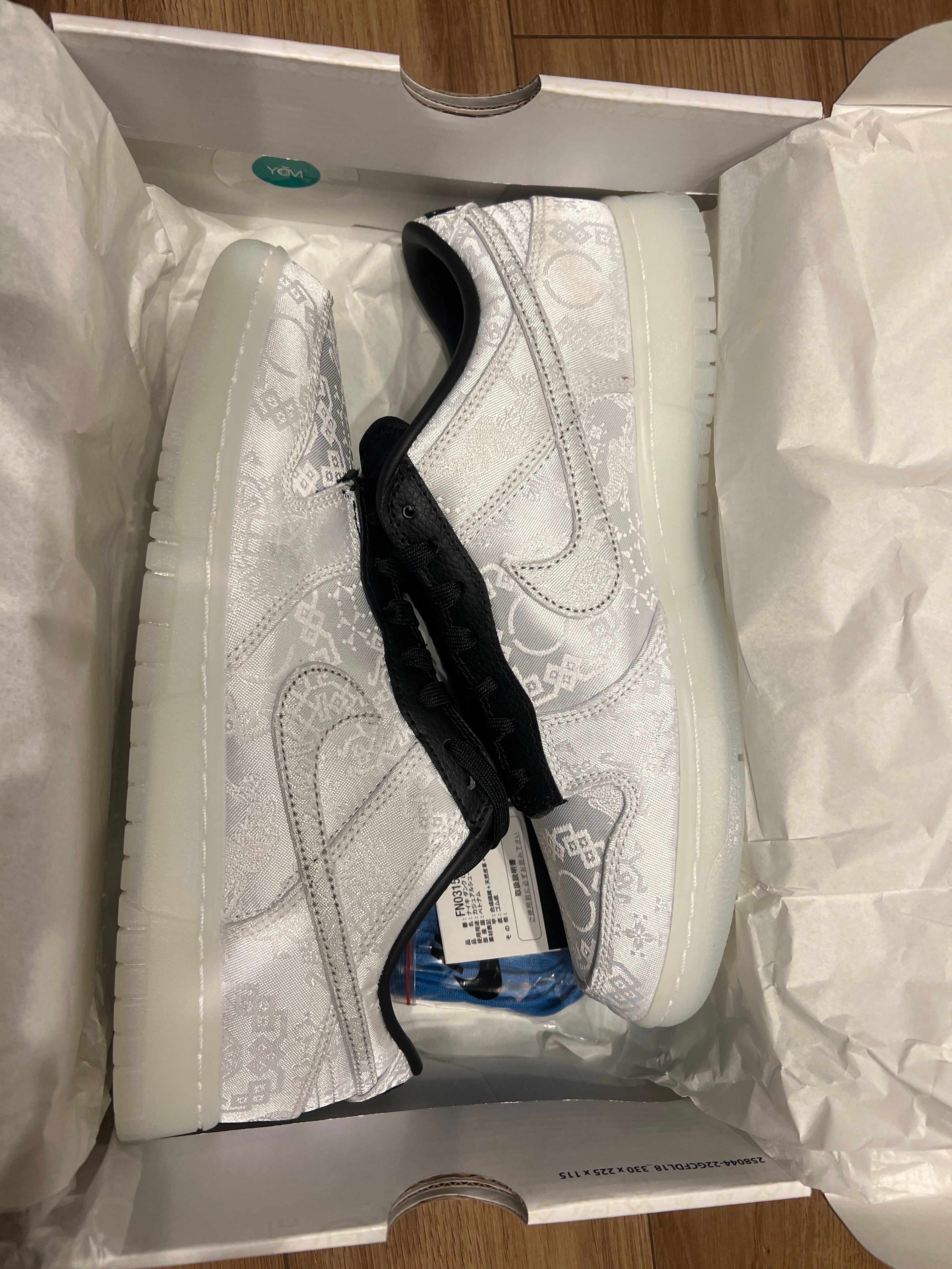 CLOT × Fragment × Nike Dunk Low "Black and White"