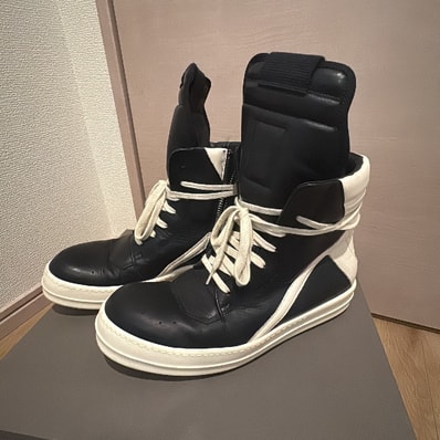 Rick Owens Geobaskets "Black/Milk/Milk"
