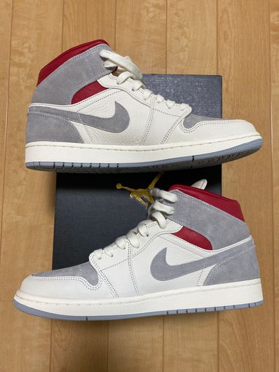 SNS×NIKE AIR JORDAN 1 MID "GREY/RED"