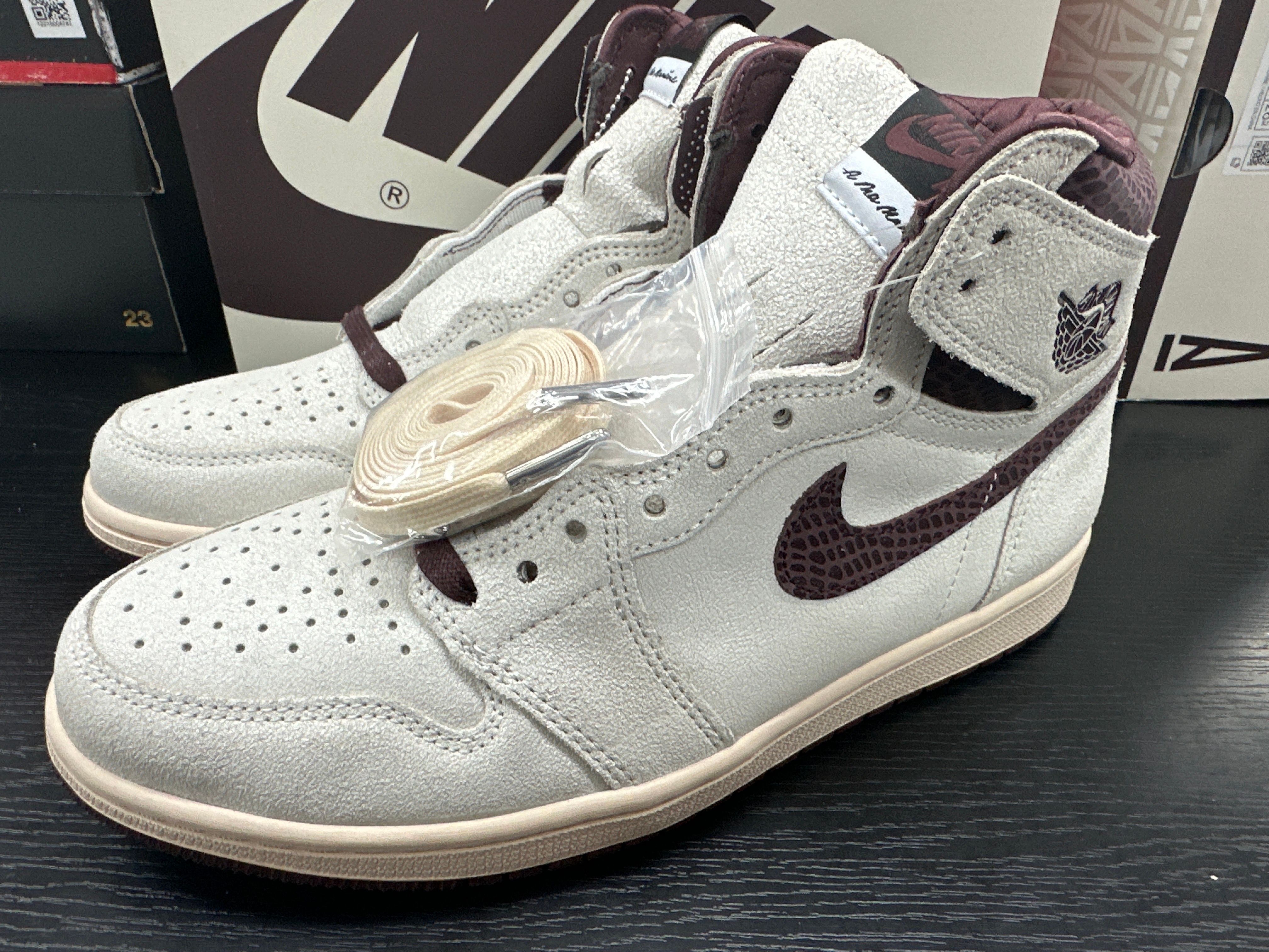 A Ma Maniere × Nike Air Jordan 1 Retro High OG "Sail and Burgundy"